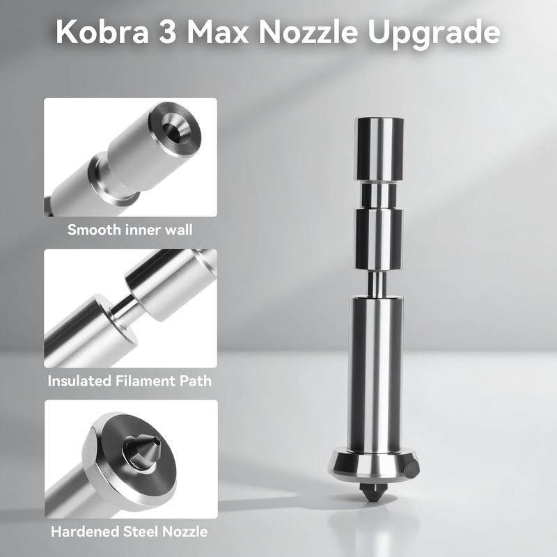 UniTak3D Upgraded Kobra 3 Max Combo Quick-Swap 0.4mm Hardened Steel Nozzle,High Flow&High Speed Print Head Extruder Hotend Kit Compatible with Anycubic Kobra 3 Max/Kobra 3 Max Combo 3D Printers - Image 2